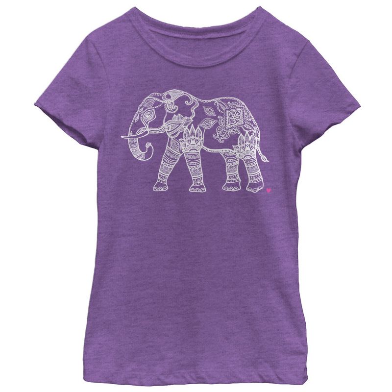 Girl's CHIN UP Zen Elephant T-Shirt, 1 of 4