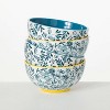 Sullivans Portuguese Print Bowl Set of 4  6.5"L Multicolored - 4 of 4
