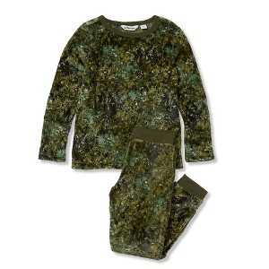 Lands' End Kids Long Sleeve Plush Fleece Pajama Set - 1 of 3