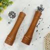 Angel Sar 10 Inch Wooden Salt and Pepper Grinder Set, 2-Pack Adjustable Ceramic Core Manual Mills with Crown Lid, Large Capacity Spice Shakers - 2 of 4