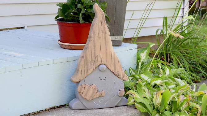Sunnydaze Basil the Gardening Gnome Statue - Indoor/Outdoor Decorative Figurine - 18", 2 of 11, play video