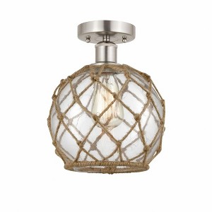 Farmhouse Rope - 1 Light Semi-Flush Mount In Industrial Style-10.75 Inches Tall and 8 Inches Wide - 1 of 1