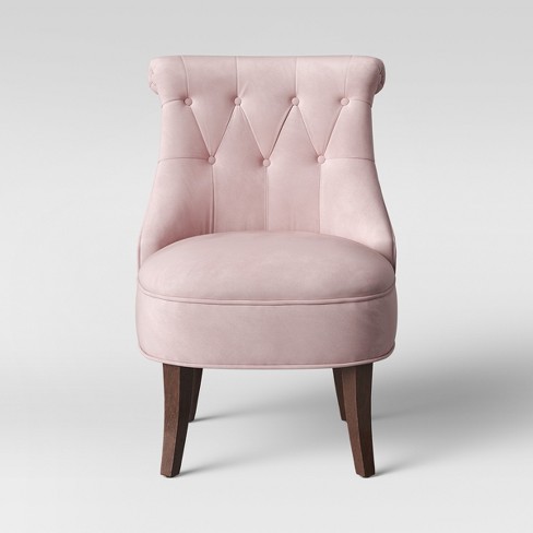 Nerine Tufted Rollback Accent Chair Velvet Light Pink Opalhouse