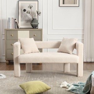 NicBex 51.2 Inch Loveseat,Modern Chenille Small Loveseat Sofa with 2 Pillows,Comfy Upholstered 2-Seater Couch for Living Room,Bedroom - 1 of 4