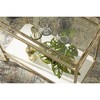 Signature Design by Ashley Plattfield Rolling Bar Cart and Kitchen Serving Cart with Glass and Marble Shelves, Antique Gold Finish - 3 of 4