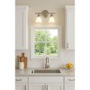 Sunset Lighting 2-Light Vanity w/ Faux Alabaster Glass Bright Satin Nickel Finish - 4 of 4