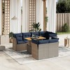 vidaXL Patio Sofa Set with Cushions 8 Piece, Outdoor Sectional Sofa Couch, Patio Conversation Set for Garden Backyard, Gray Poly Rattan - 2 of 4