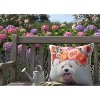 Dog Lover’s Accent Pillow – Dogs in Bloom 18 Inch by Manual Woodworkers and Weavers - 2 of 3