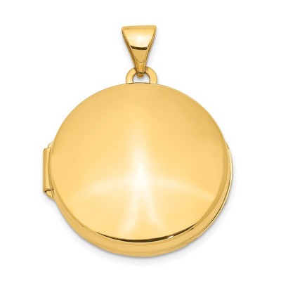 Black Bow Jewelry 14k Yellow Gold 20mm Round Polished Domed Locket