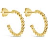 SHINE by Sterling Forever Sterling Silver Rope Hoops - 3 of 3