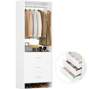 Aheaplus 24'' Freestanding Closet Organizer System with Hanging Rods and Drawers - 1 of 4