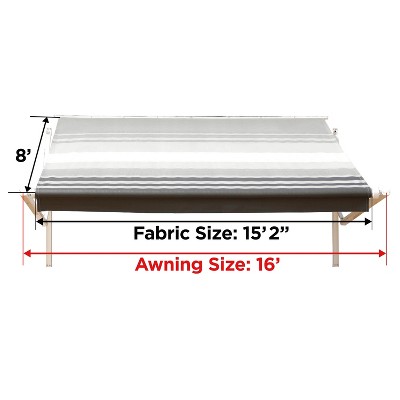 ALEKO Black and White 16x8 ft Retractable RV Awning