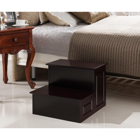 Kings Brand Furniture Danial Cherry Wood Bed Step Stool Cherry