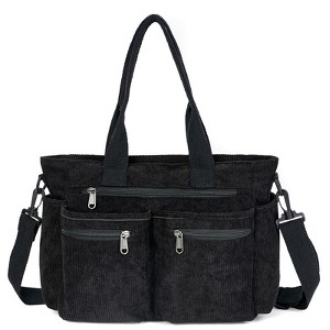 Tote Bag for Women, Corduroy Crossbody Purse, Travel Shoulder Bag, Work Handbag - 1 of 4