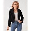 Womens Open Front Blazer Office Work Business Notched Lapel Suit Blazer Jacket Casual Cropped Long Sleeve Bolero Jacket - 4 of 4