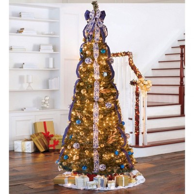 BrylaneHome 6 Ft Fully Decorated Pre-Lit Pop-Up Christmas Tree