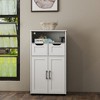 Storage Cabinet with 2 Adjustable Drawers & 2 Doors,41.9" Bathroom Storage Cabinet, Freestanding Cupboard for Kitchen, Living Room, Home Office Decor - 3 of 4