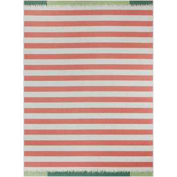 Preppy Stripes Outdoor Rug Coral - Project 62™