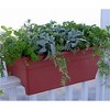 The HC Companies 24 Inch Wide Heavy Duty Plastic Deck Rail Mounted Garden Flower Planter Boxes with Removable Drainage Plugs, 4 Pack, Chocolate - 4 of 4