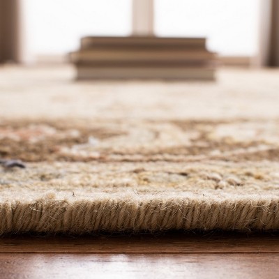Sumak Ivory and Brown Wool 4' x 6' Handmade Area Rug