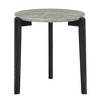Round Coffee Table End Table Cocktail Table Sofa Table Side Table Accent Table Center Table with Imitation Marble Top, White/Black/Gray-ModernLuxe - 4 of 4