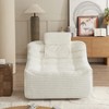 360° Swivel Accent Sofa Chair, Oversize Upholstered Lounge Chair Glider Chair with Convertible Pillow for Living Room, Bedroom -ModernLuxe - 2 of 4