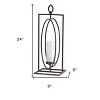 HomeRoots Set of Two Black Distressed Ornate Iron Tabletop Hurricane Candle Holders - 3 of 4