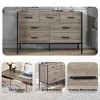 Vynxaria Wood Dresser: 7-Drawer Storage Closet for Bedroom, Sturdy Steel Frame, 48.58"W x 15.75"D x 31.22"H, Rustic Grey Finish. - 3 of 4