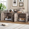Double Litter Box Enclosure, Hidden Litter Box Enclosure with Corridor Beige - 4 of 4