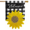 Sculpted Sunflower Summer Burlap House Flag Welcome 28" x 40" Briarwood Lane - 2 of 4