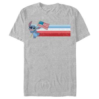 Men's Lilo & Stitch Flying the American Flag T-Shirt