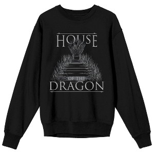 House Of The Dragon Logo Men's Black Long Sleeve Sweatshirt - 1 of 3