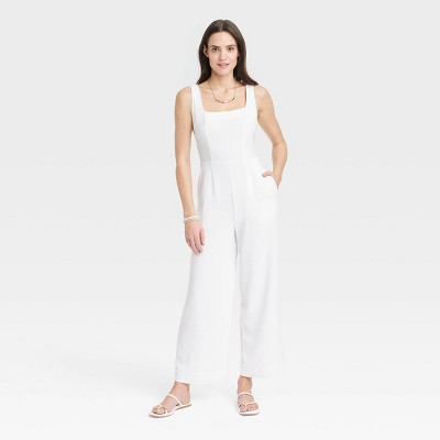 Women s Maxi Jumpsuit A New Day White Xs Target