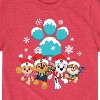 Boys' - Paw Patrol - Christmas Snowy Pawprint Skye Chase Marshall Rubble Short Sleeve Graphic T-Shirt - 2 of 4