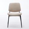 Set of 2 Dining Chairs Armless Chair with Bentwood Back, Upholstered Seat and Metal Legs, Black/Beige/Gray/Orange-ModernLuxe - 4 of 4