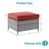 Sonkuki 2-Piece Ottomans with Solution-Dyed Fabric Cushion, All-Weather Wicker Ottomans, Ideal for Patio - 3 of 4