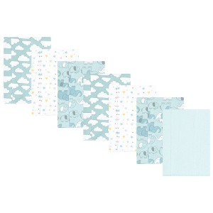 Luvable Friends Hudson Baby Flannel Burp Cloths 7pk Set - 1 of 2