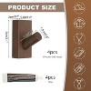 XINGHANZHENXUAN Vintage Walnut Wall Hooks 4-Pack | Heavy Duty Solid Wood Coat & Towel Hooks | Rustic Wall Mounted Organizer for Home - 4 of 4