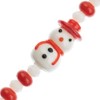 Crystal Lane DIY Lampwork Glass Red Hat Snowman 7" Designer Holiday Christmas Bead Strand - 3 of 4