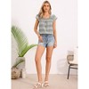 INSPIRE CHIC Women's Gingham Casual Square Neck Cap Sleeve Peasant Summer Blouses - 4 of 4