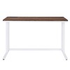 Vynxaria Modern Walnut White Writing Desk with USB Ports Stylish Home Office Furniture for Laptop Work Study - 3 of 4
