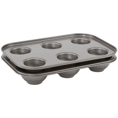 Sweet Creations Bake-A-Bowl Innovative 2 Piece Nonstick Bakeware Versatile Brownie Cake Dessert Baking Pan, Silver