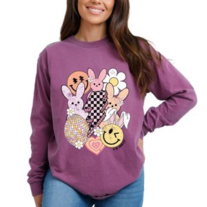 Simply Sage Market S.W.Smiley Retro Easter Collage Garment Dyed Long Sleeve - 1 of 4