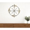 HomeRoots 26" X 25" Brass and Black Metal Distressed Compass Wall Decor - 2 of 4