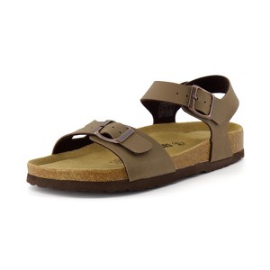 CUSHIONAIRE Lauri Cork Footbed Sandals for Women with Back Strap – Walking Style with Adjustable Buckle Ankle Strap Footbed Slides - 1 of 4