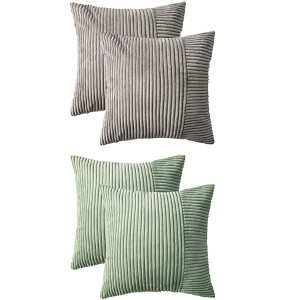 REGALWOVEN 4 Pcs Modern Strip Decorative Throw Pillow Covers for Couch Bed Living Room - 1 of 4