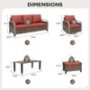 EAGLE PEAK Wicker Outdoor Patio Conversation Set, 2 Swivel Rocking Chairs, 3-Seat Loveseat, 2 Ottomans and Coffee Table, 6 Pieces - 3 of 4