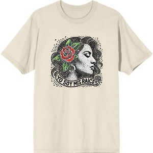 Yo Soy Mis Raices Mosaic Woman Adult Crew Neck Short Sleeve Tee - 1 of 2