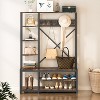 Tribesigns 4-in-1 Entryway Coat Rack Hall Tree, Industrial Wooden Entryway Bench - 4 of 4