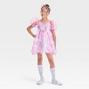 Girls' Hello Kitty Floral Organza Puff Sleeve Valentine's Day Dress - Pink - image 3 of 3